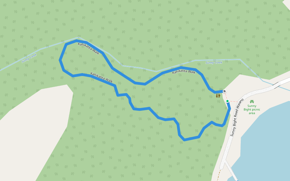 Kahikatea Walk walking route map in Lake Kaniere