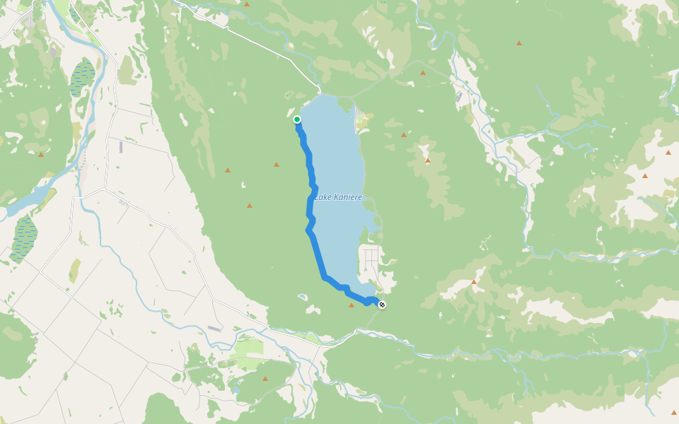 Lake Kaniere Walkway walking route map in Lake Kaniere