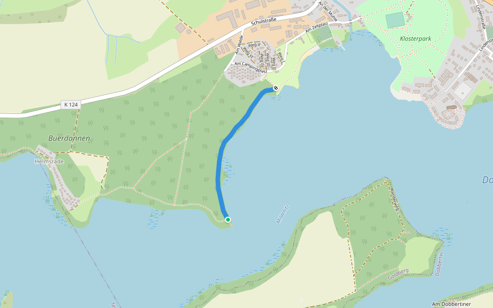 Skulpturenallee walking route map in Dobbertin