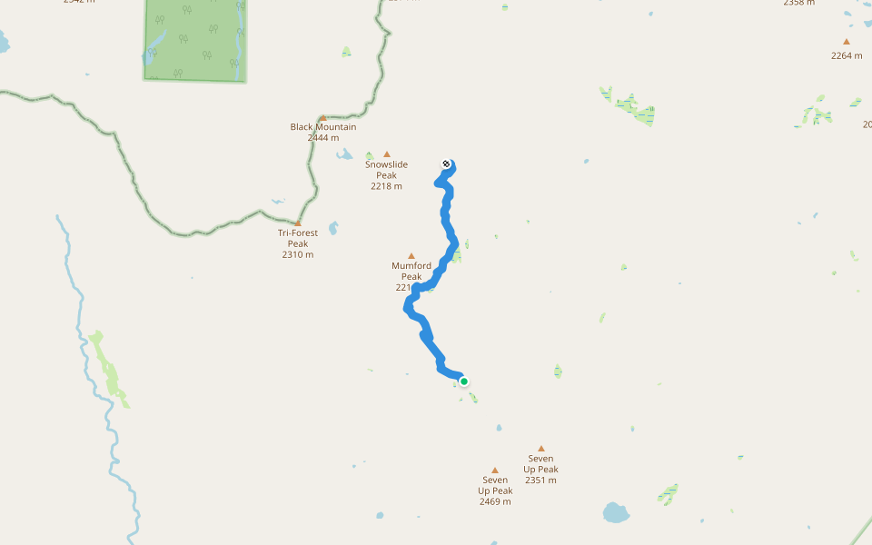 Mumford Basin Trail (Not Maintained) walking route map in Trinity Center
