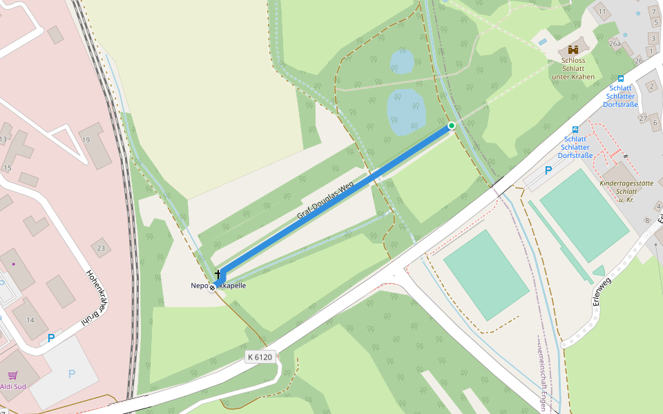 Graf-Douglas-Weg walking route map in Singen (Hohentwiel)