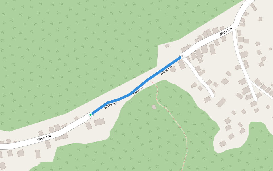 White Hill walking route map in Hillaby