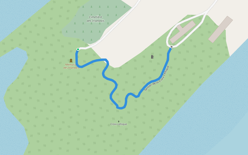 Sentier de la Croix Celtique walking route map in Saint-Antoine-de-l'Isle-aux-Grues