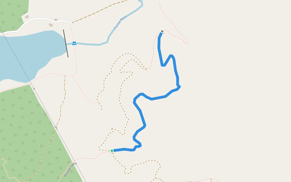 Variante Fava - discesa verso Macchia di Pietro walking route map in Neto di Monaco
