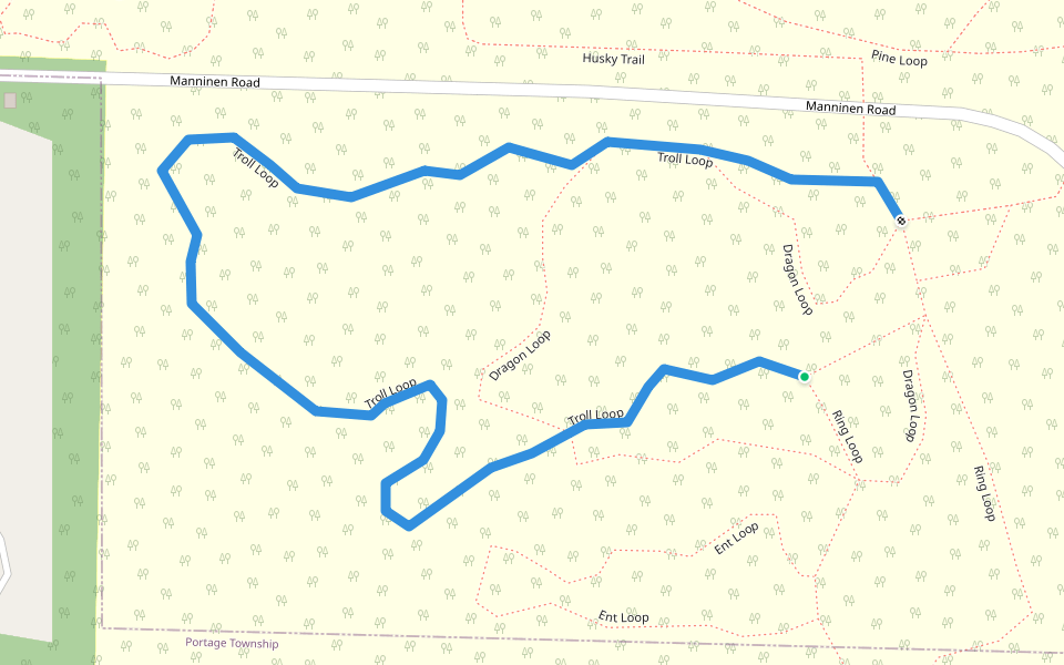 Troll Loop walking route map in Houghton