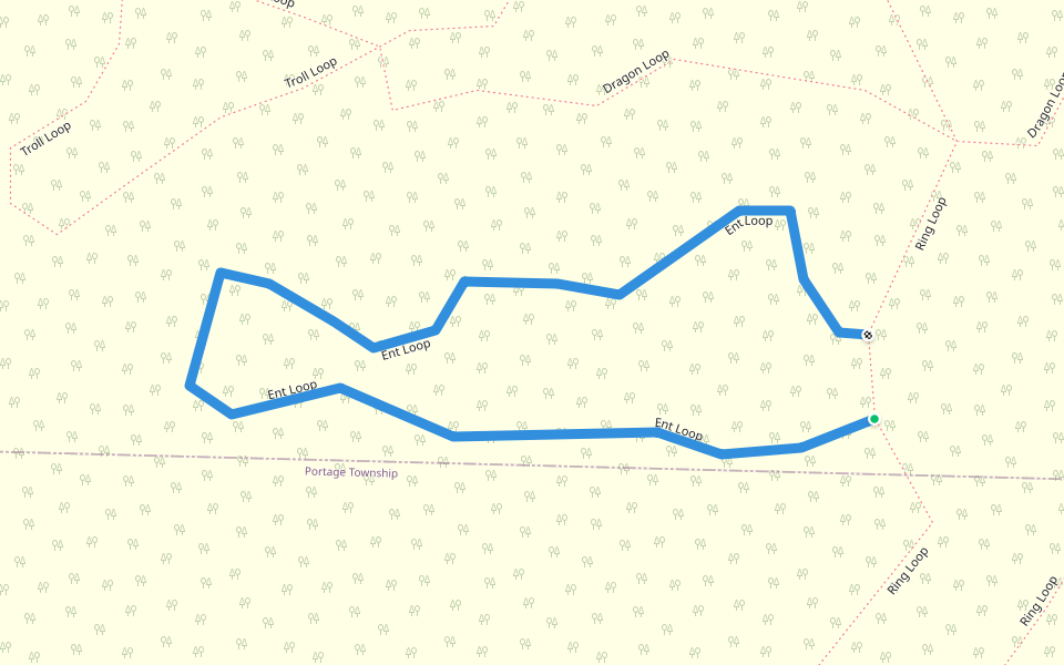 Ent Loop walking route map in Houghton