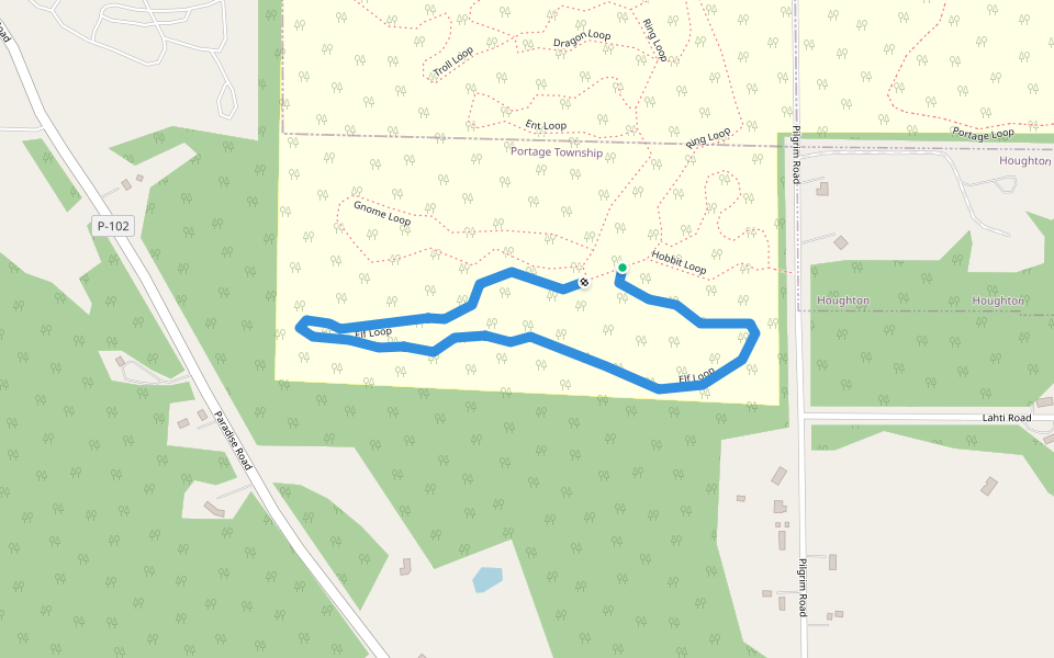 Elf Loop walking route map in Houghton