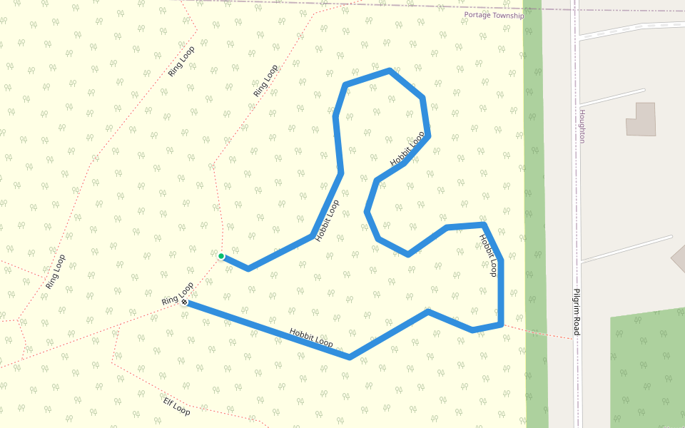 Hobbit Loop walking route map in Houghton