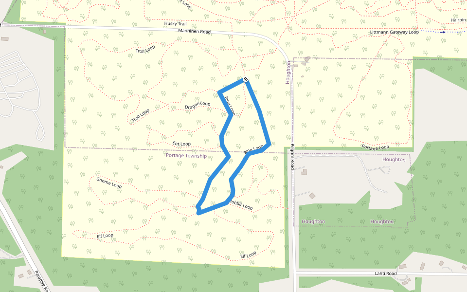 Ring Loop walking route map in Houghton