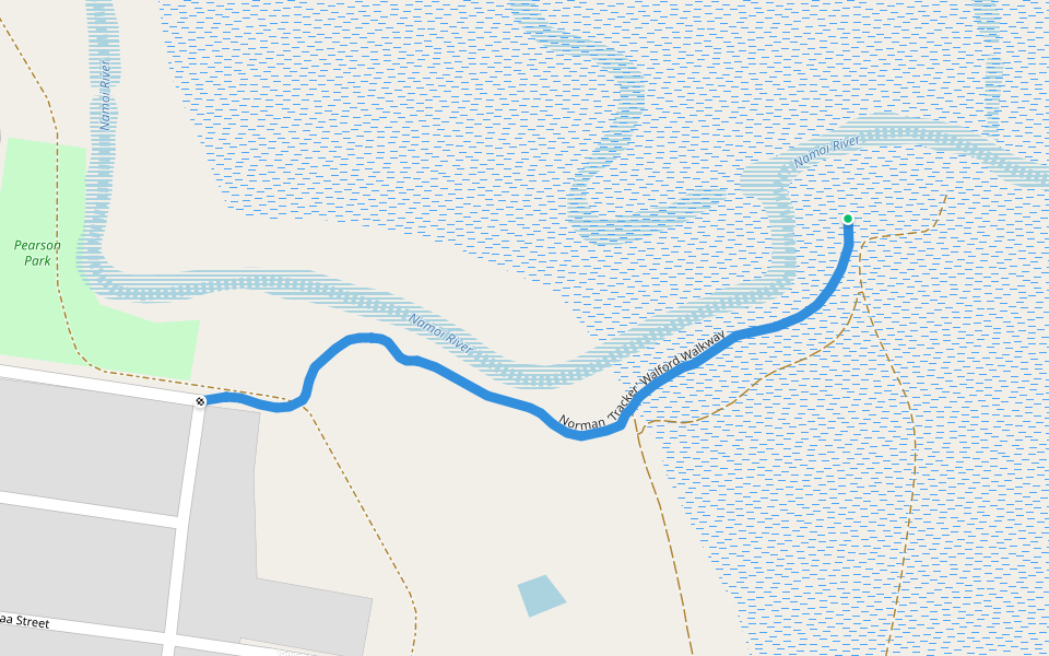 Norman 'Tracker' Walford Walkway walking route map in Walgett