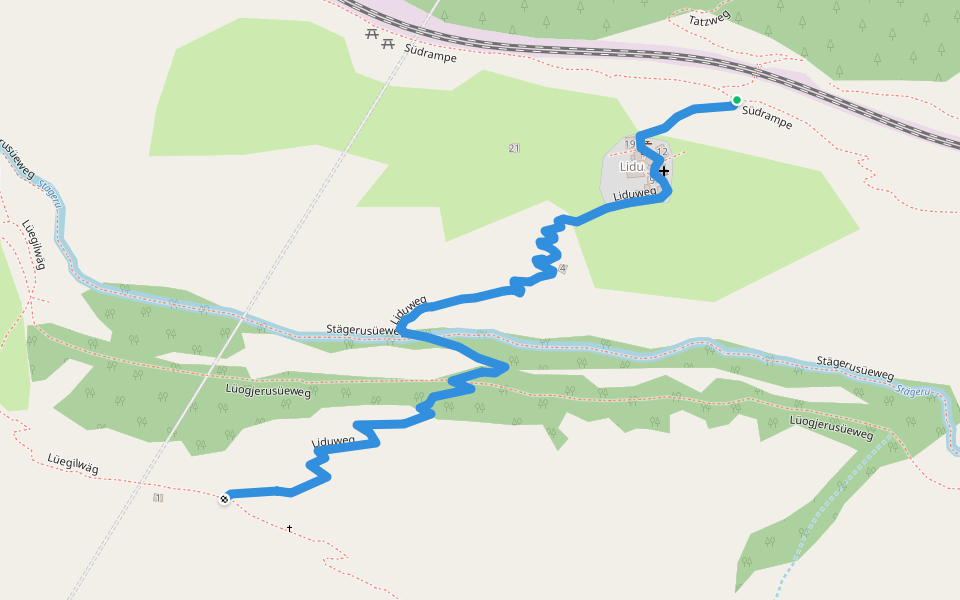 Liduweg walking route map in Niedergesteln