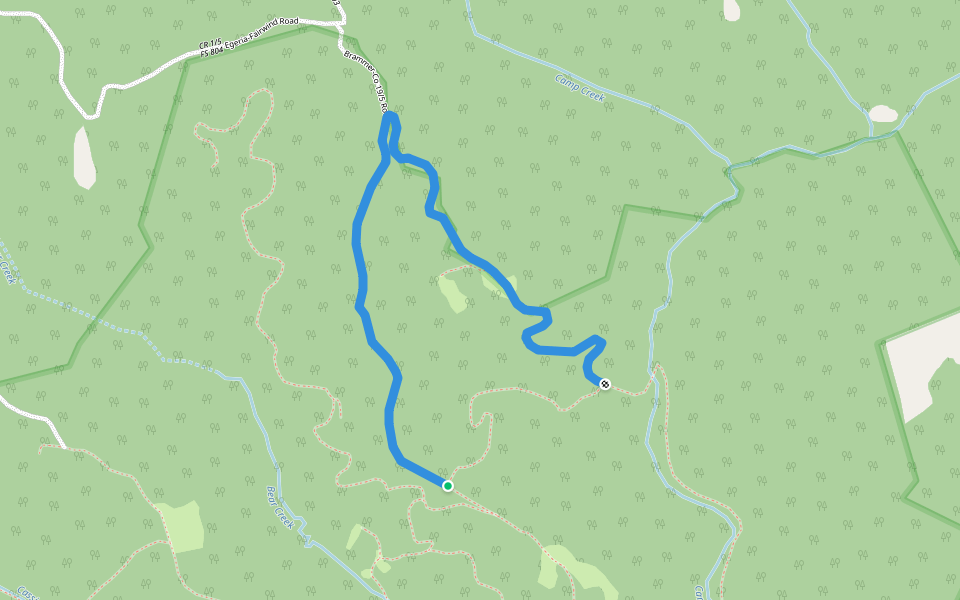 Neely Knob Road and Trail walking route map in Camp Creek