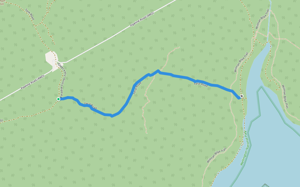 Feral Road walking route map in Worsley