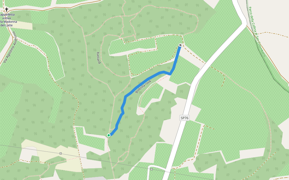 godzilla rock walking route map in Miradolo Terme
