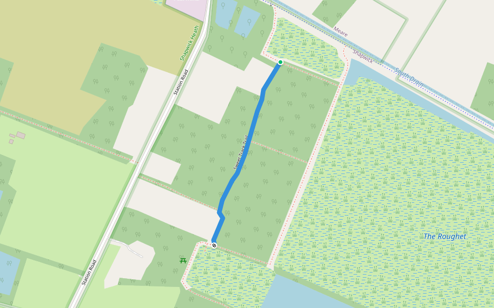 Sweet Track Trail walking route map in Westhay