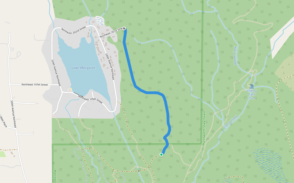 Burnt Cedar walking route map in Duvall