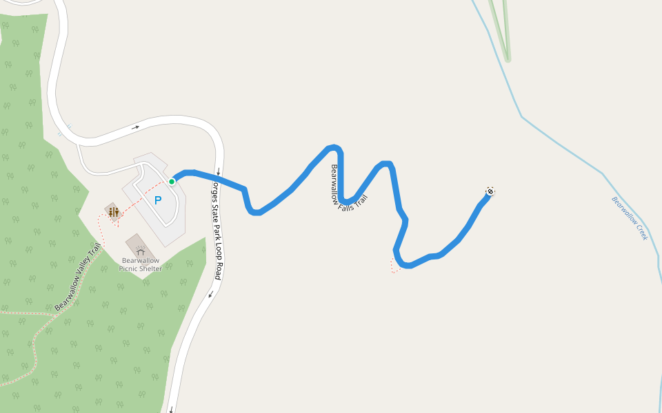 Bearwallow Falls Trail walking route map in Sapphire