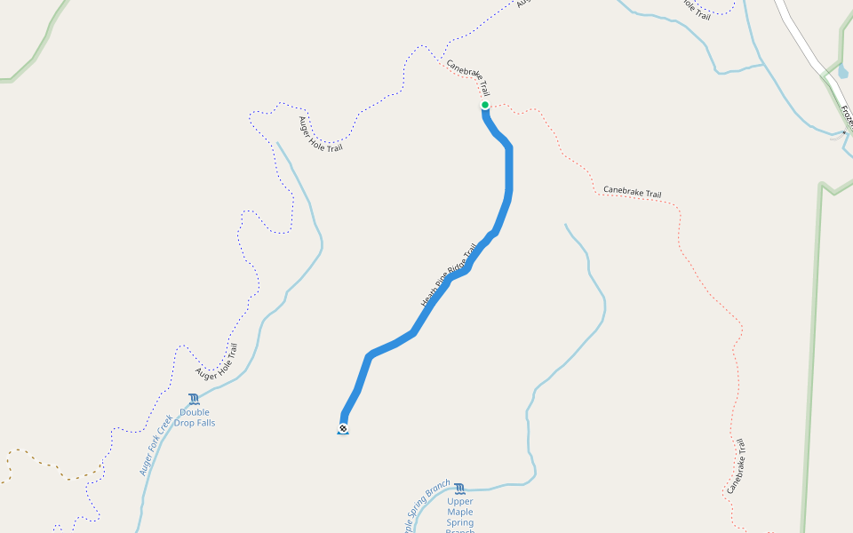 Heath Pine Ridge Trail walking route map in Brevard