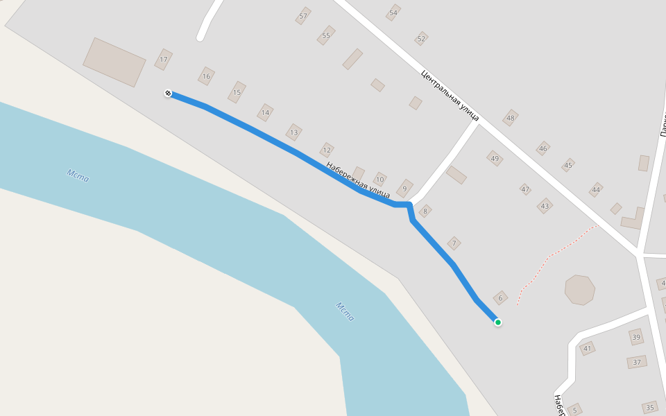 Набережная улица walking route map in Volok