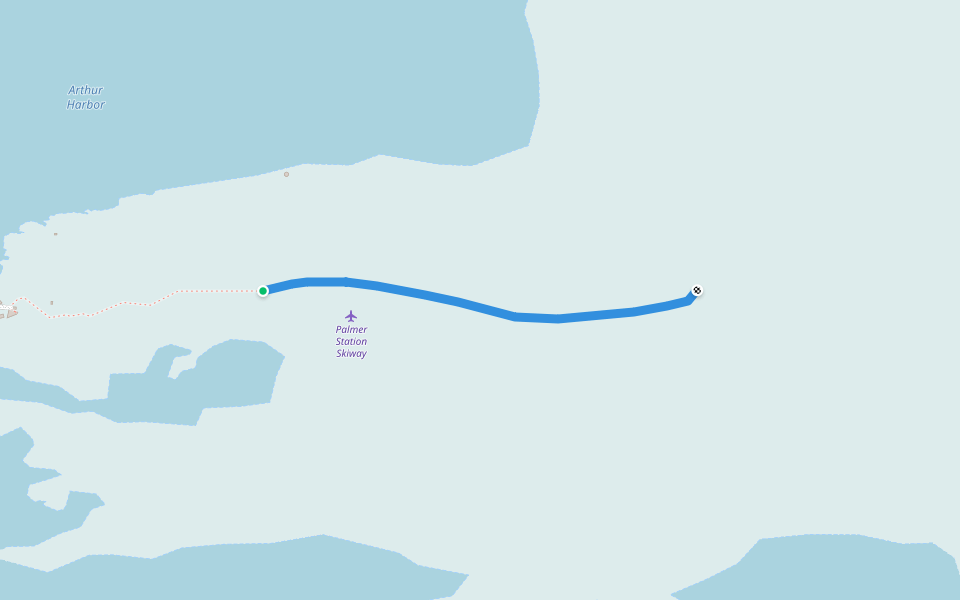 Glacier path walking route map in Palmer Station