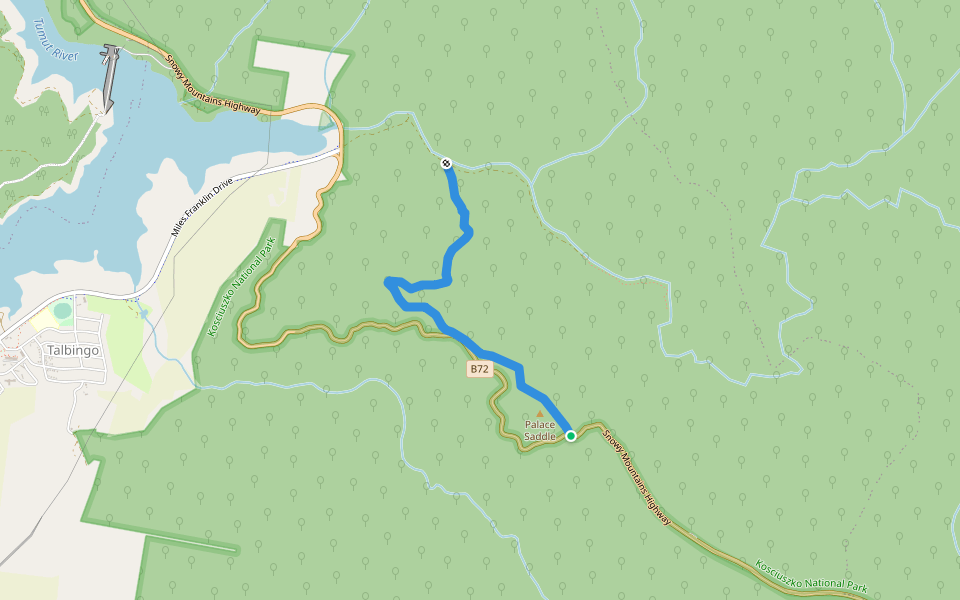 Old Mountain Road Walk walking route map in Bogong Peaks Wilderness