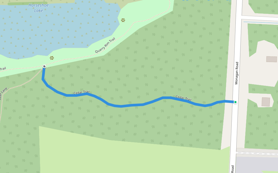 Cedar Trail walking route map in Kelleys Island