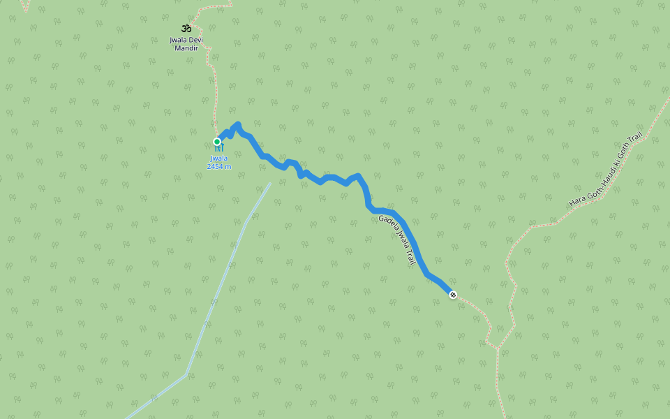 Gadela Jwala Trail walking route map in Sidhpur