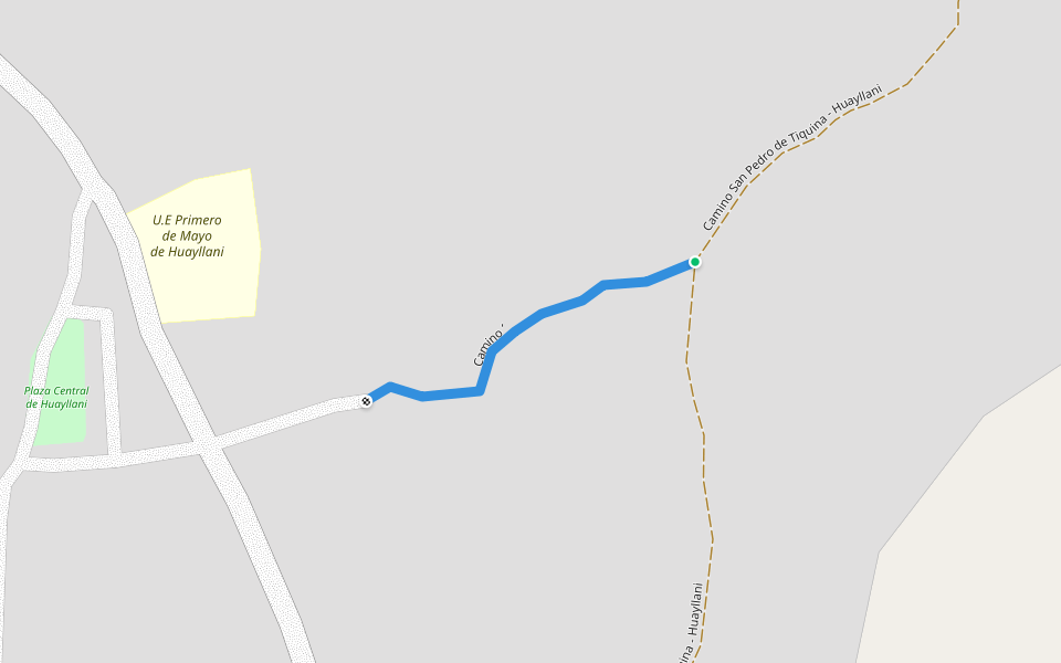 Camino San Pedro de Tiquina - Huayllani walking route map in San Pablo de Tiquina
