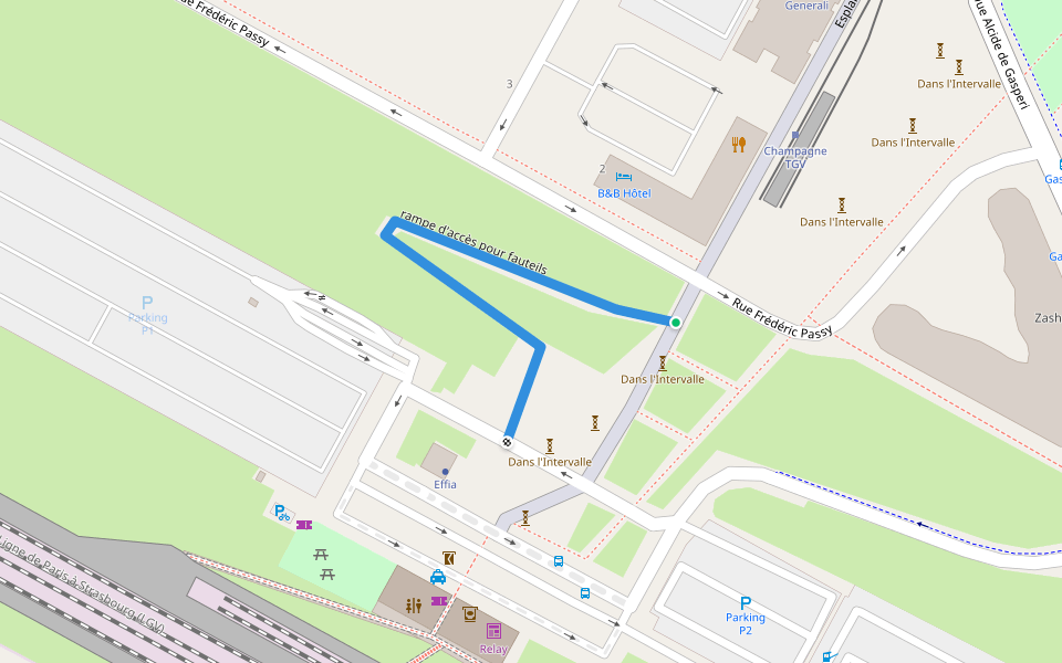 rampe d'accès pour fauteils walking route map in Bezannes