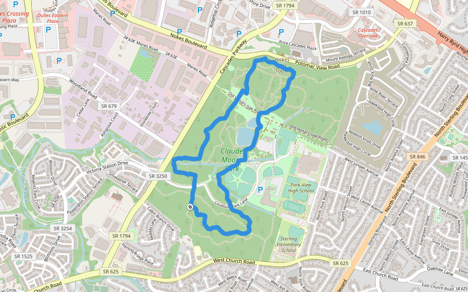 Little Stoney Mountain Trail (White) walking route map in Sterling