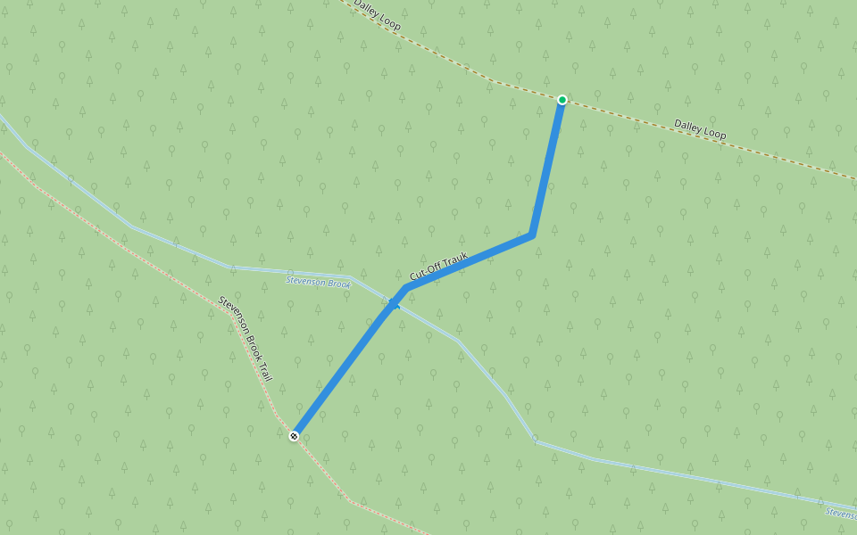 Cut-Off Trauk walking route map in Waterbury