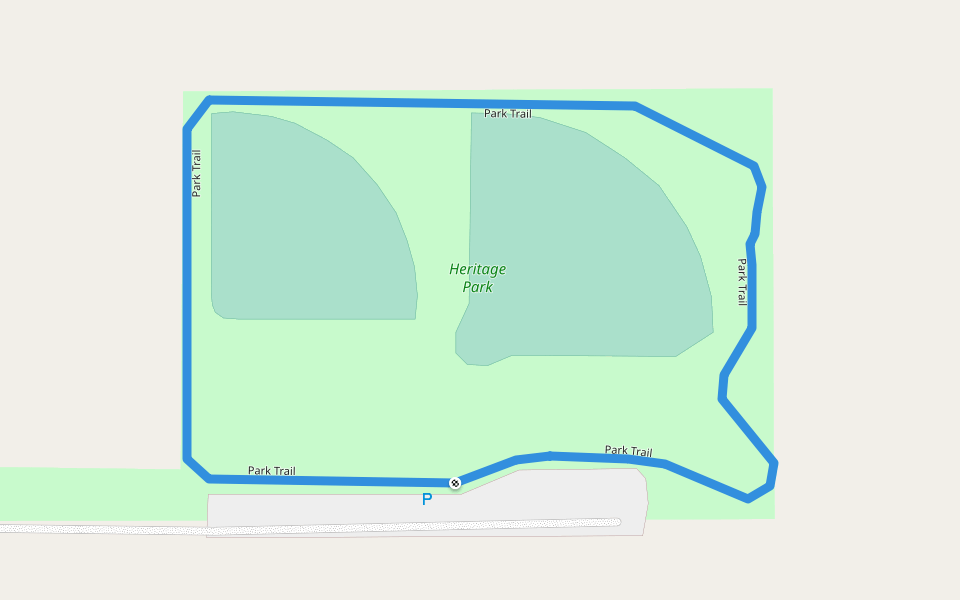 Park Trail walking route map in Rapid City