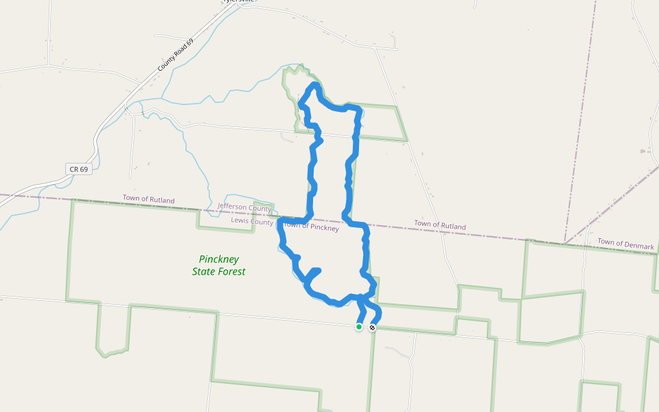Pinckney Trail walking route map in Copenhagen
