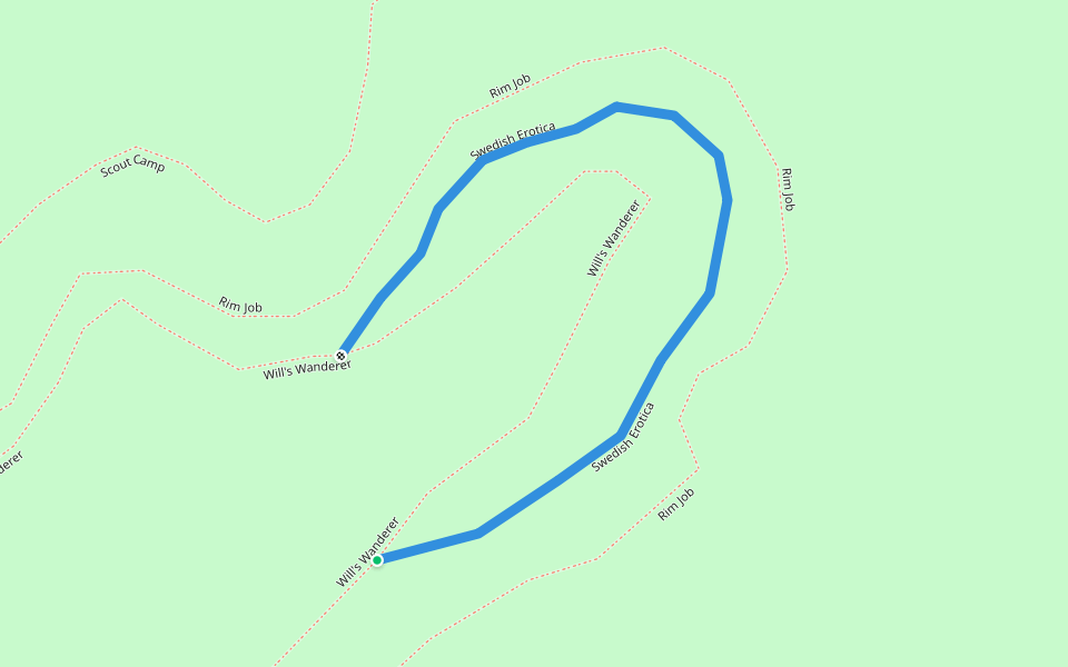 Swedish Erotica walking route map in Buckner