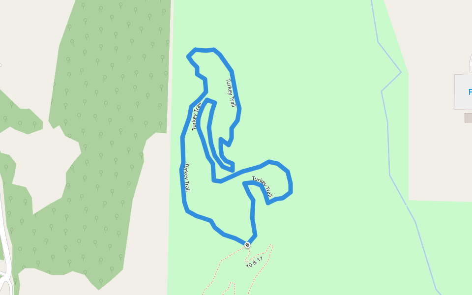 Turkey Trail walking route map in Buckner