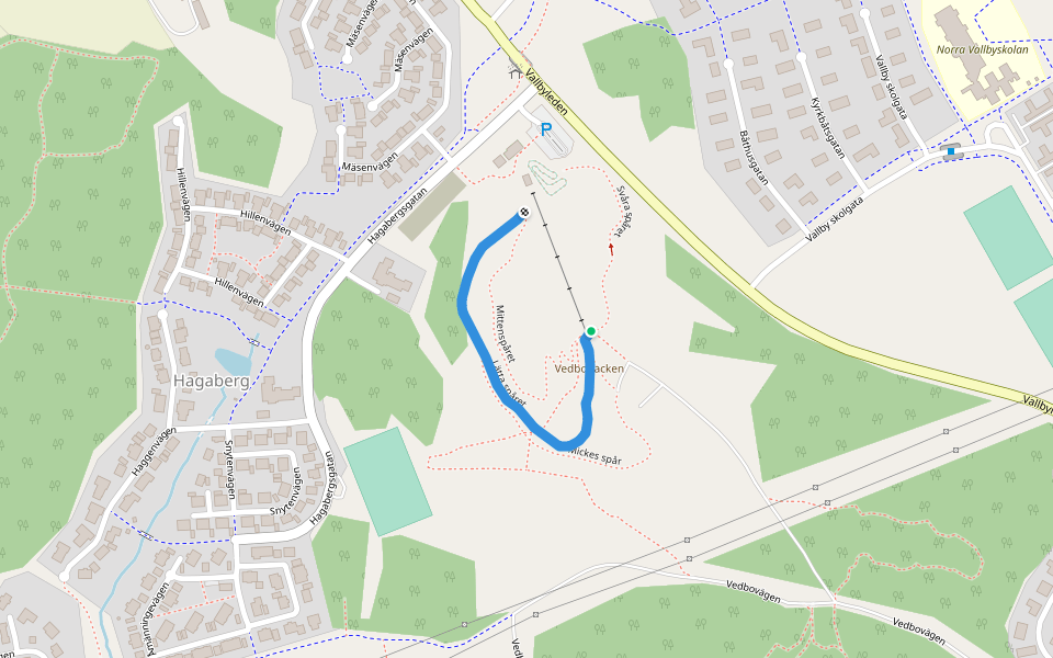 Lätta spåret walking route map in Västerås