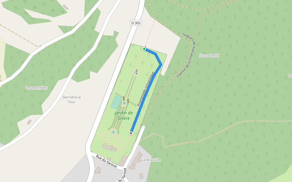 Promenade romantique walking route map in Cohons