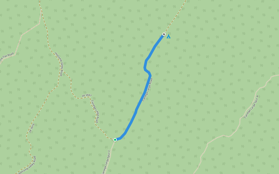 Cienega Larga Road walking route map in Big Bear Lake