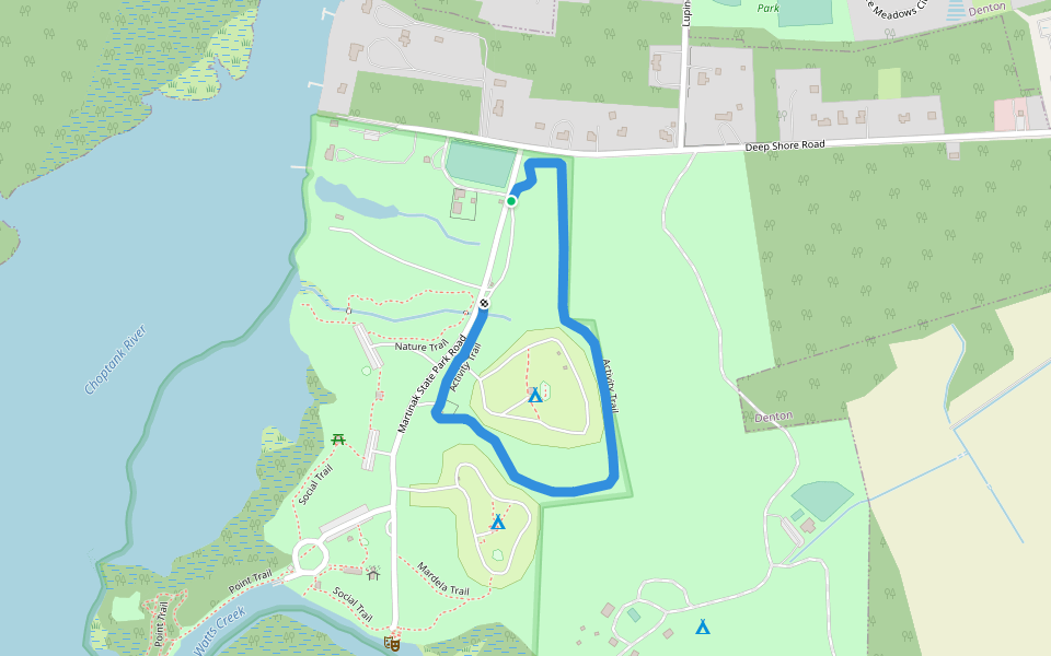 Activity Trail walking route map in Denton