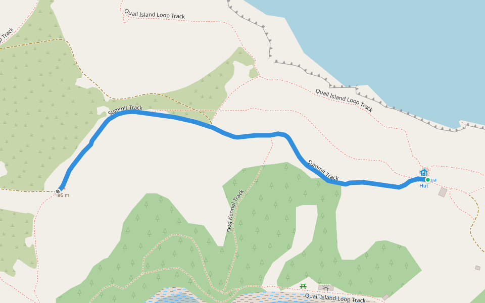 Summit Track walking route map in Charteris Bay