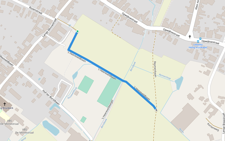 's Heereveldbaan walking route map in Lebbeke