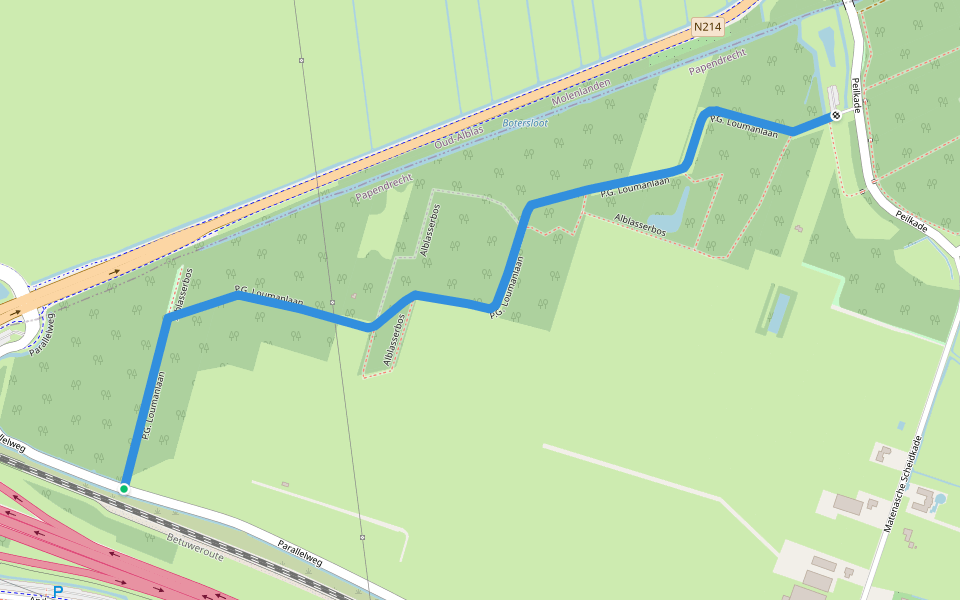 P.G. Loumanlaan walking route map in Papendrecht