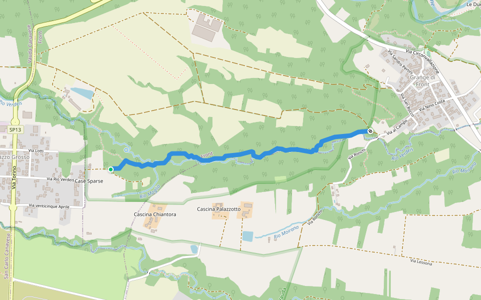 Sentiiero Rio Verdeis walking route map in Palazzo Grosso