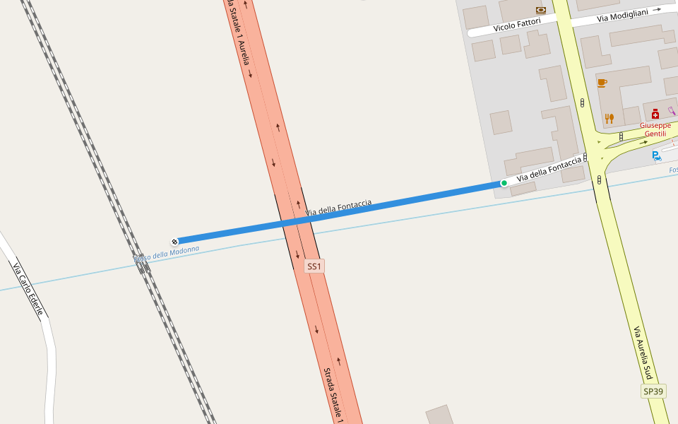 Via della Fontaccia walking route map in La California