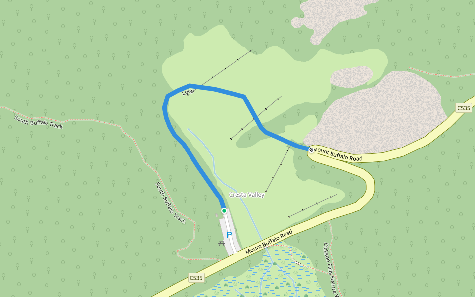 Loop walking route map in Mount Buffalo