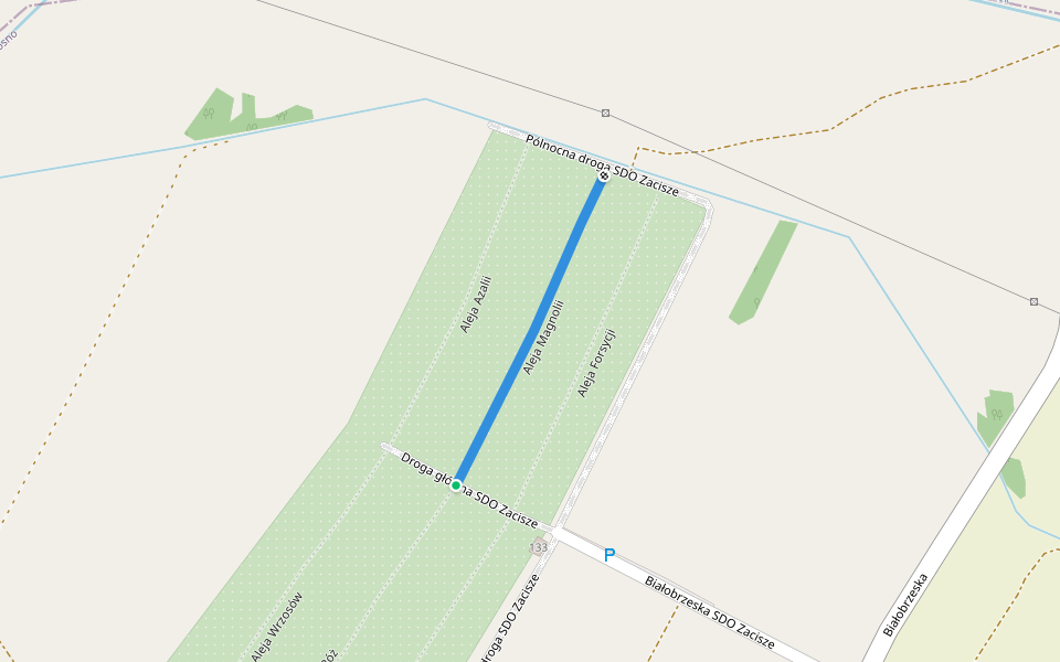 Aleja Magnolii walking route map in Krosno