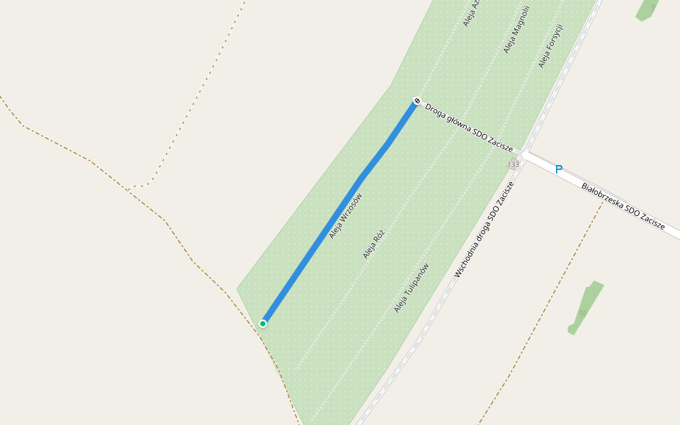 Aleja Wrzosów walking route map in Krosno
