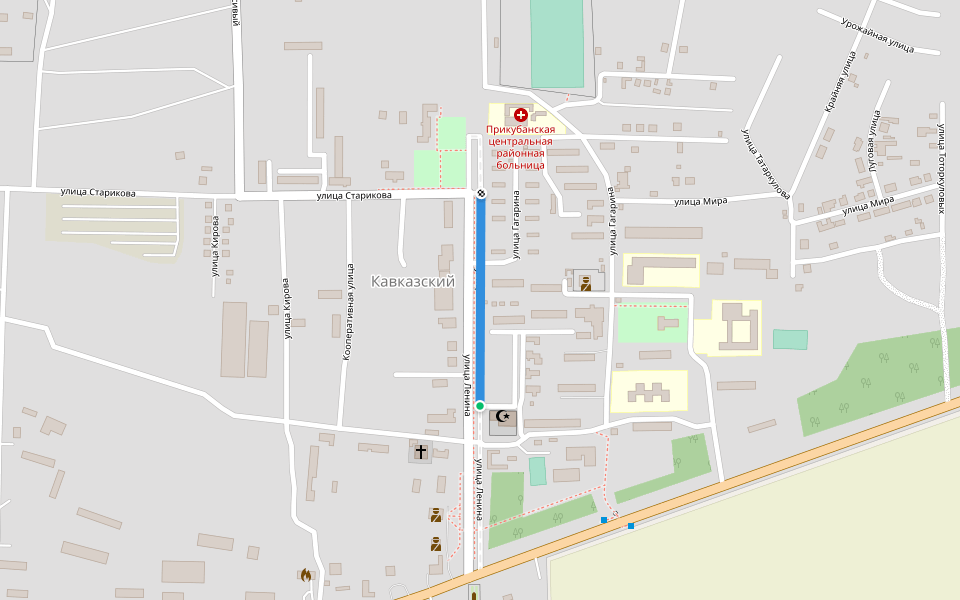 улица Ленина walking route map in Kavkazskii