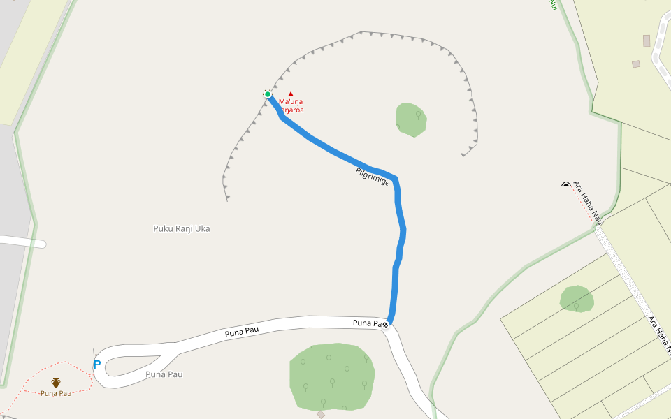 Pilgrimige walking route map in Hanga Roa