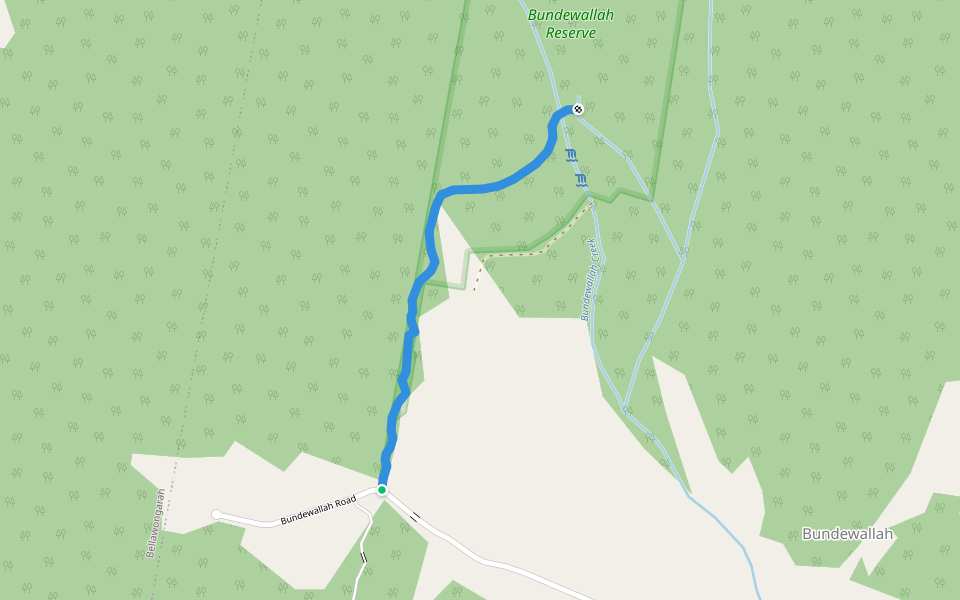 Bundewallah Reserve Walking Track walking route map in Bundewallah